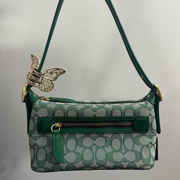 Coach Green Demi bag in Signature Jacquard 2003 re-addition - Picture 1 of 4